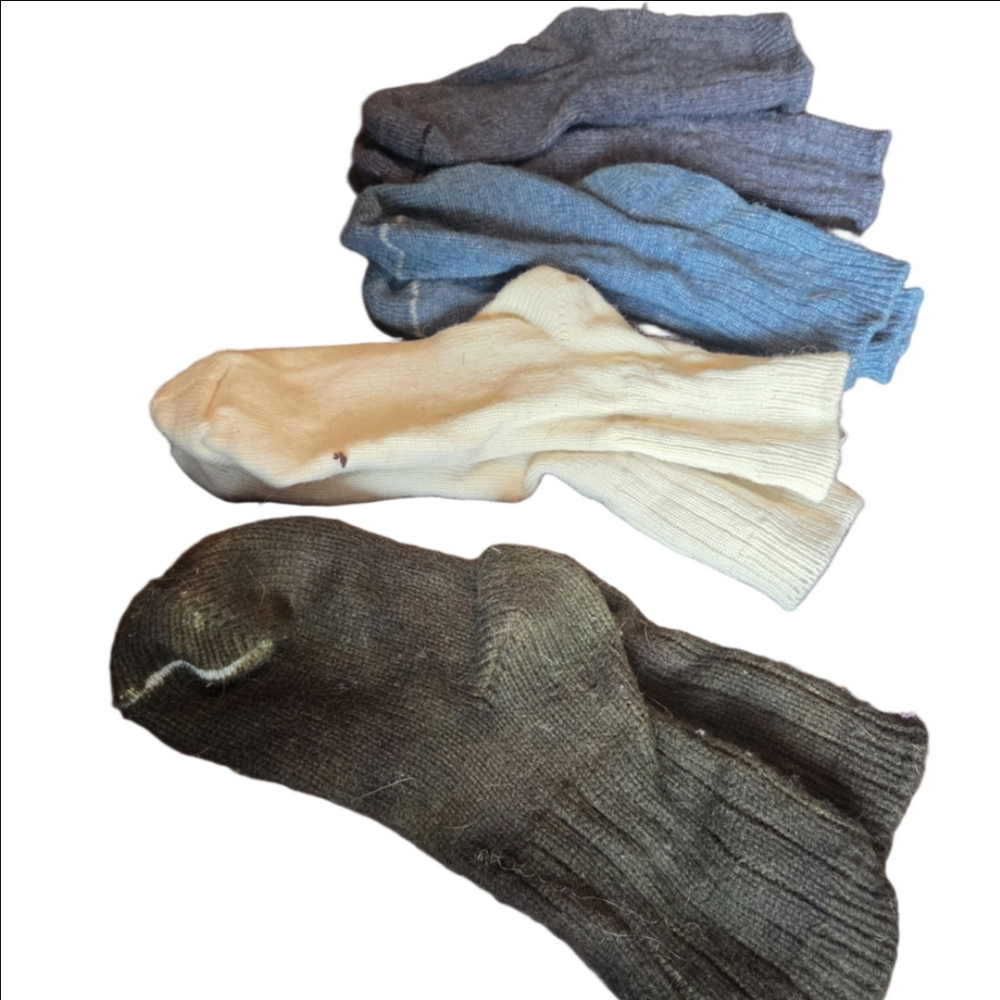 Cozy Women's Knit Socks - Black, Blue, Cream - Picture 2 of 7